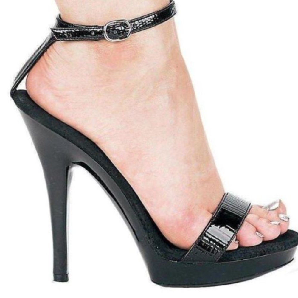 Ellie black patent leather stiletto pumps